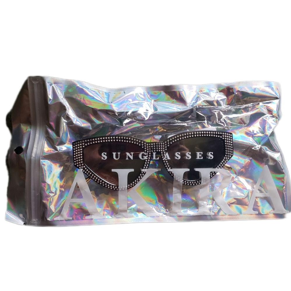 Akira Attitude Attitude Black Multi Rhinestone Studded Sunglasses- NEW!